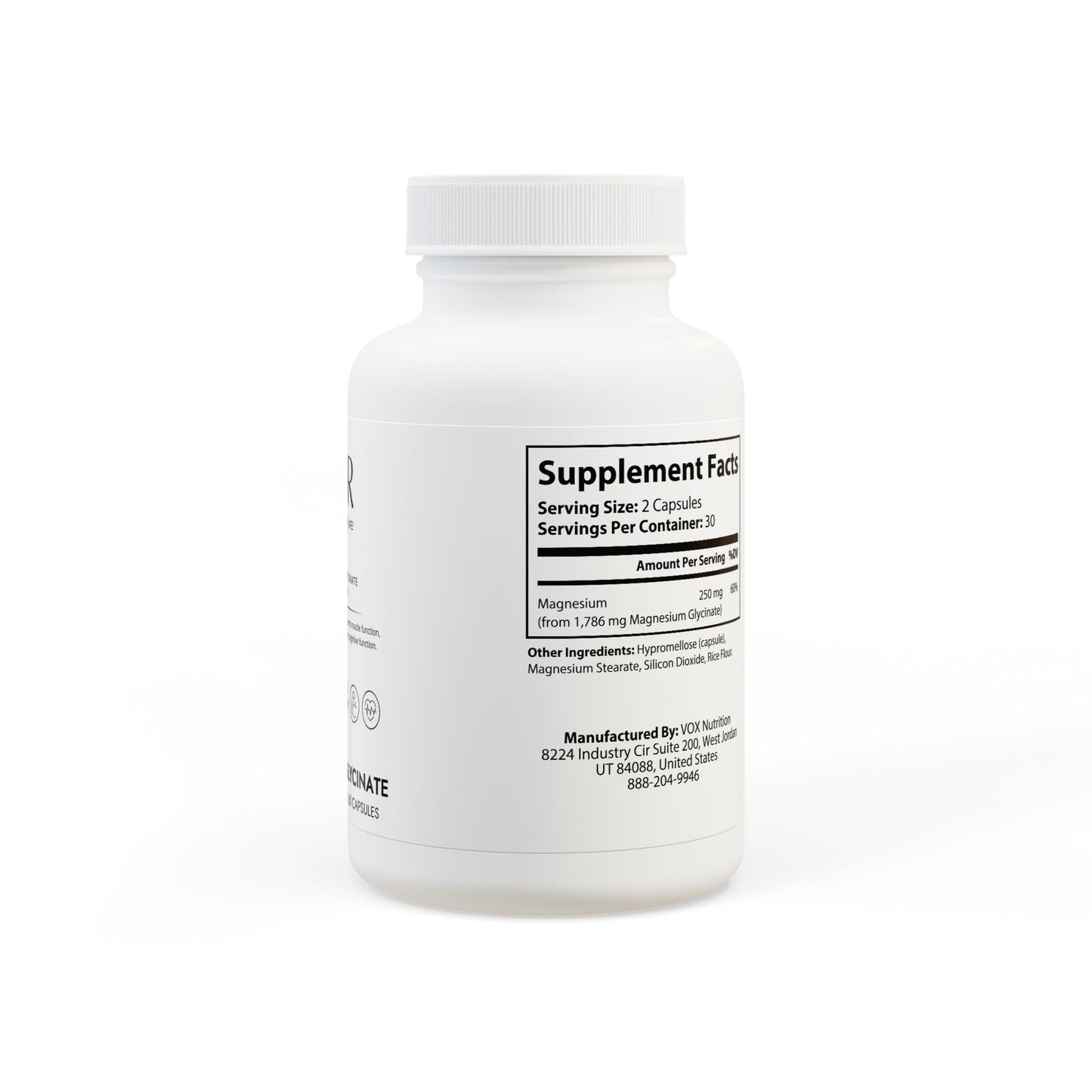 Magnesium Glycinate Supplement (60 Capsules)