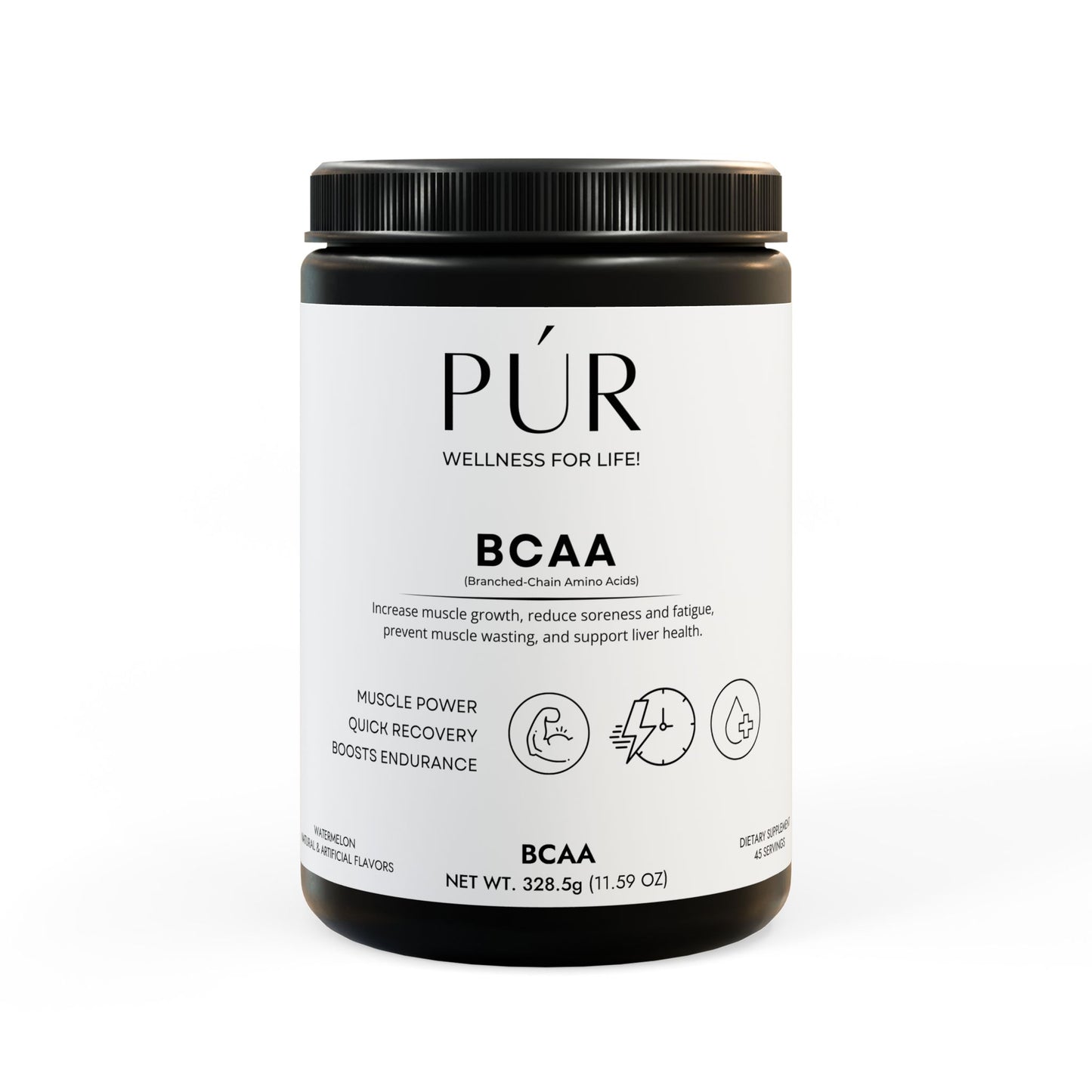 BCAA Supplement, Watermelon (325g, 11.46oz, 45 servings)